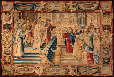 Passione di Cristo: Gesù è presentato alla folla. Arazzo delle manifatture di Bruxelles. XVI secolo, Genova, Musei di Strada Nuova da Belgian School