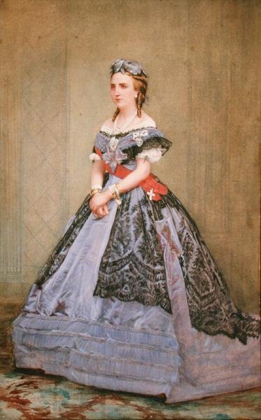 Ritratto di Carlotta di Sassonia-Coburgo-Gotha, Principessa del Belgio e Imperatrice del Messico da Belgian School