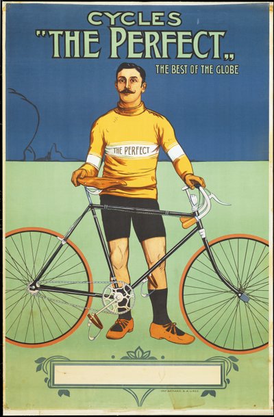 Poster pubblicitario per la bicicletta Perfect, 1895 da Belgian School