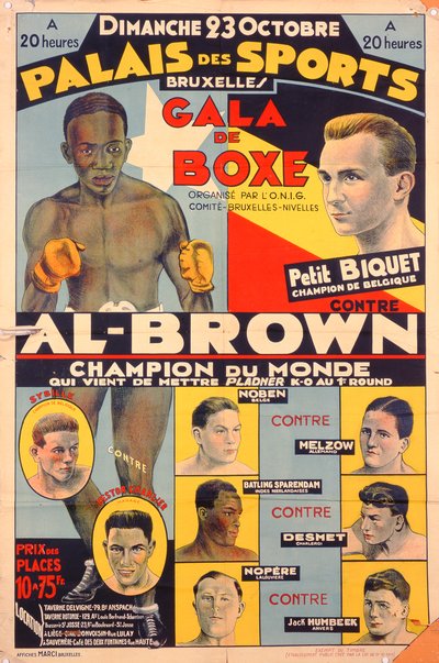 Poster pubblicitario per una gala di boxe al Palais des Sports, Bruxelles da Belgian School
