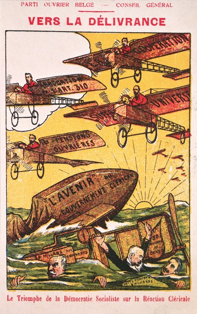 Poster pubblicitario del Parti Ouvrier Belge (Partito Operaio Belga) prima del 1914 da Belgian School