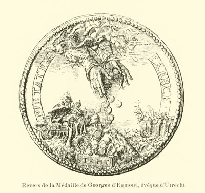 Retro di una medaglia di George van Egmond, Vescovo di Utrecht da Belgian School