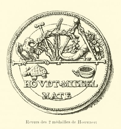 Retro delle due medaglie di Houwaert da Belgian School