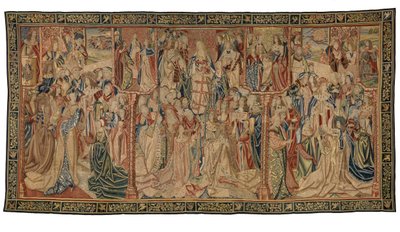 Arazzo, Trionfo della Vergine o Madonna, realizzato a Bruxelles, Belgio, c.1500 da Belgian School