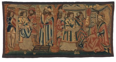 Arazzo, Due scene della vita di San Lorenzo, probabilmente realizzato a Tournai, Belgio, o Basso Reno, Francia o Germania da Belgian School
