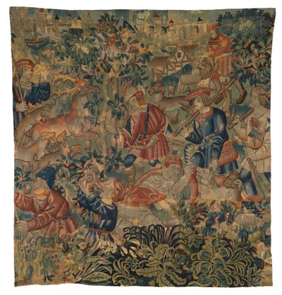 Arazzo raffigurante scene di caccia, forse da Tournai, c.1500 da Belgian School