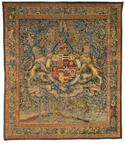 Arazzo Verdura con gli stemmi di Robert Dudley, conte di Leicester, realizzato nelle Fiandre, Belgio da Belgian School