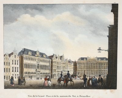 Vista della Grand Place e della casa del Re a Bruxelles da Belgian School