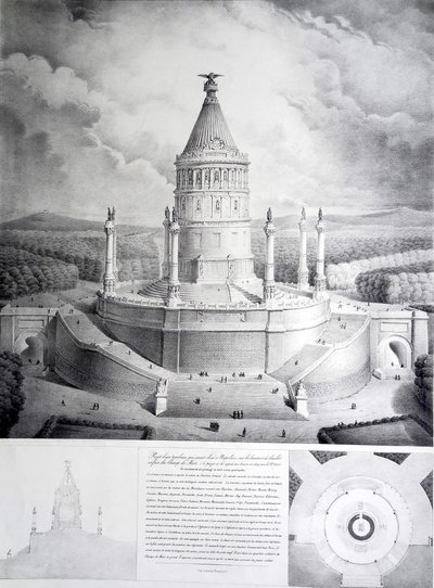 Progetto di una tomba che sarebbe eretta a Napoleone sulle alture di Chaillot di fronte al Campo di Marte da Benard et Cie Imprimerie Lemercier
