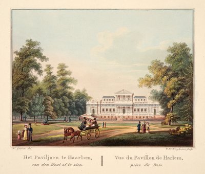 Het Paviljoen te Jaarlem, van den Hout af te zien. Vue du Pavillon de Harlem, prise du Bois, 1825 da Bendrik Greeven