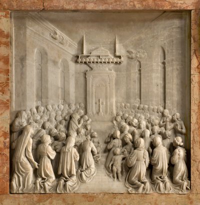 Cripta, Arca dei Santi Marcellino e Pietro Esorcista, Benedetto Briosco 1506-08, Miracolo delle colombe da Benedetto Briosco
