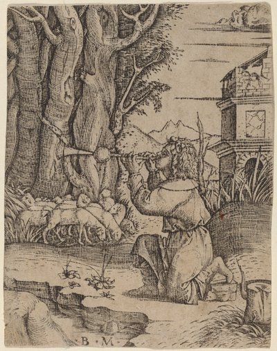 Pastore con un Platerspiel da Benedetto Montagna