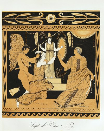 Aiace il Minore insulta Cassandra ai piedi della statua di Atena da Benedict or Benedikt Piringer