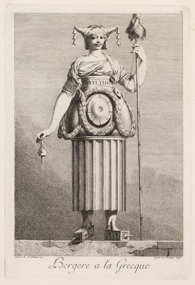 Mascherata alla Greca: Pastorella alla Greca (Tavola 4) da Benigno Bossi