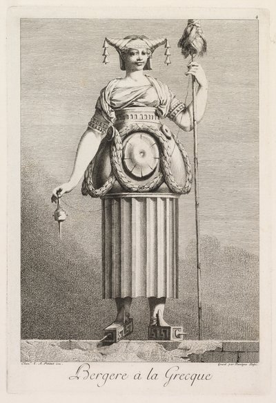 Mascherata alla Greca: Bergère alla Greca, Tavola 4, 1771 da Benigno Bossi