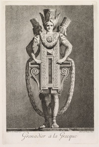 Mascherata alla Greca: Granatiere alla Greca (Tavola 3) da Benigno Bossi