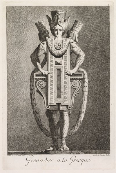 Mascarade à la Grecque: Grenadier à la Grecque Plate 3, 1771 da Benigno Bossi