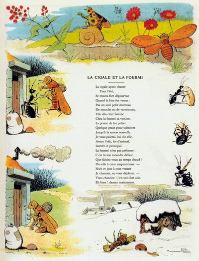 La cicala e la formica, illustrazione da 