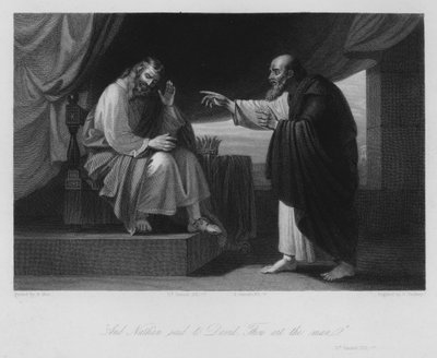Nathan e Davide, II Samuele XII, 7 (incisione) da Benjamin (after) West