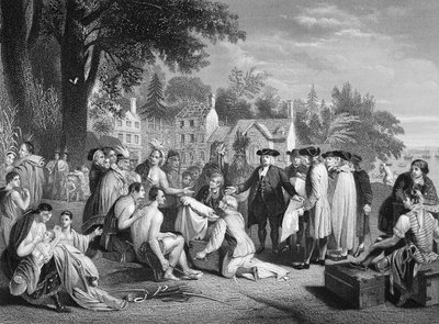 Il trattato di William Penn con gli indiani, inciso da W. French da Benjamin (after) West