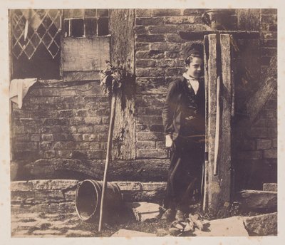 Walter Chamberlain nascosto dietro la pompa di Bredicot, metà degli anni 1850 da Benjamin Brecknell Turner