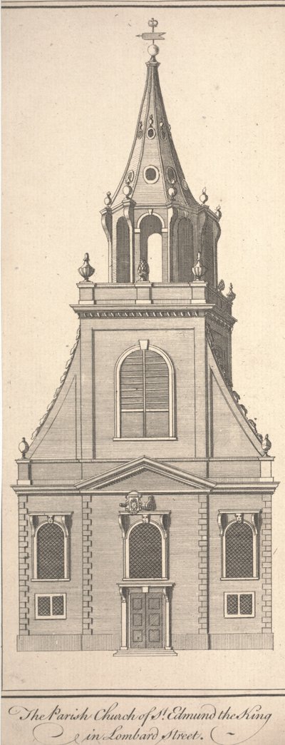 La chiesa parrocchiale di St. Edmund il Re in Lombard Street da Benjamin Cole