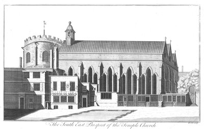 La prospettiva sud-est della Chiesa del Tempio, c1737 da Benjamin Cole