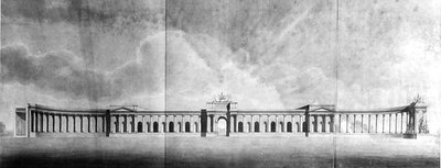 Prospettiva degli uffici visti dal Grande Cortile da Benjamin Dean Wyatt