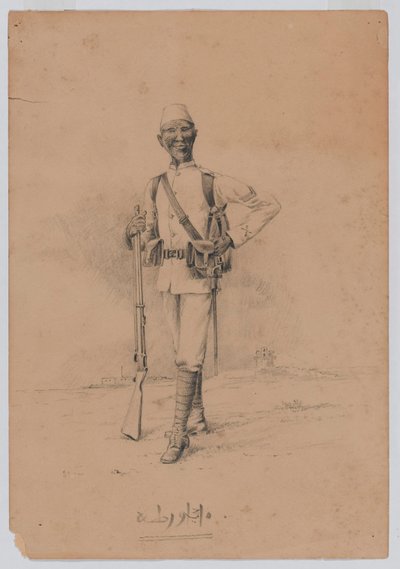 Un soldato del 10º Battaglione Sudanese, c.1889 da Benjamin Donisthorpe Alsop Donne