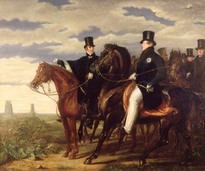 Il Duca di Wellington che descrive il campo di Waterloo a Re Giorgio IV (1762-1830) 1844 da Benjamin Haydon