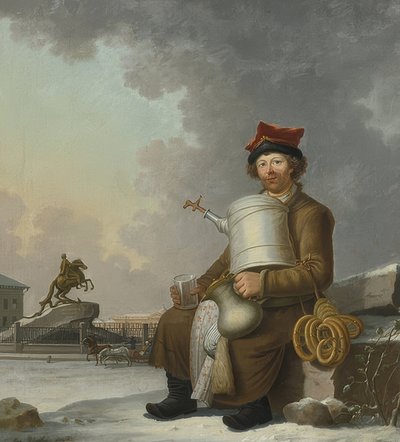 Venditore di Sbiten a San Pietroburgo da Benjamin Paterssen