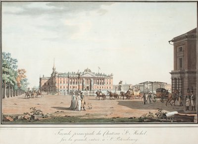 Veduta del Palazzo Michael e della Piazza Connetable a San Pietroburgo, 1800 da Benjamin Paterssen