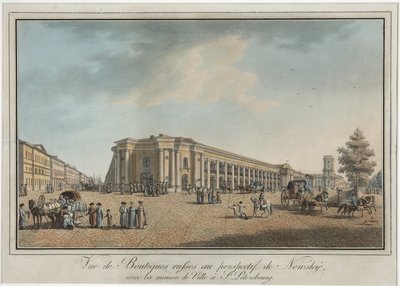 Prospettiva Nevsky vicino al Grande Gostiny Dvor e alla Duma della città a San Pietroburgo da Benjamin Patersson