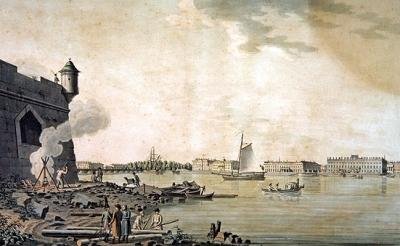 Veduta del Palazzo di Marmo, presa dal lato della Fortezza di Pietro e Paolo, San Pietroburgo da Benjamin Patersson
