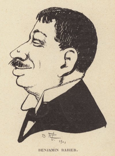 Caricatura autoritratto del fumettista e illustratore francese Benjamin Rabier da Benjamin Rabier