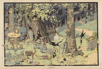 La Foresta Giubilante (litografia a colori) da Benjamin Rabier
