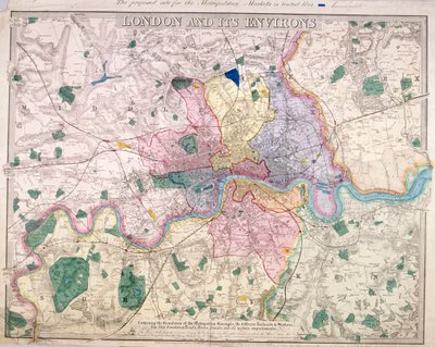 Mappa Generale di Londra, 1847 da Benjamin Rees Davies