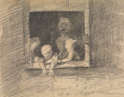 Bambini che si sporgono da una finestra da Benjamin Robert Haydon