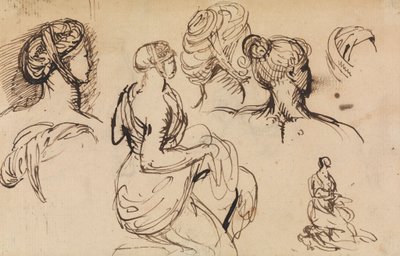 Studio di figure di donne e delle loro acconciature da Benjamin Robert Haydon
