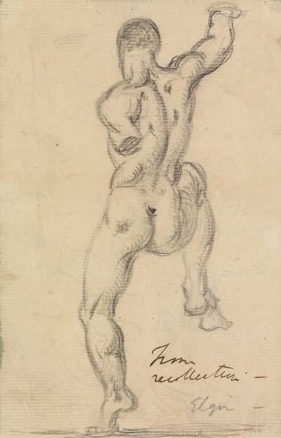 Studio di figura maschile nuda vista da dietro da Benjamin Robert Haydon