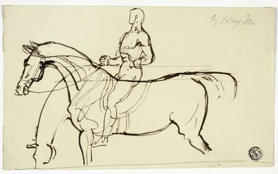 Schizzo di cavallo e cavaliere da Benjamin Robert Haydon