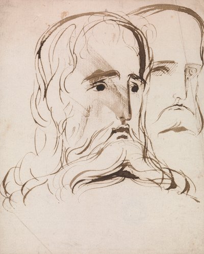 Studio per la testa di Cristo e un apostolo da Benjamin Robert Haydon