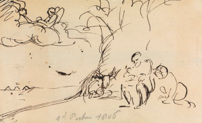 Studio di Figure Sedute Sotto un Albero da Benjamin Robert Haydon