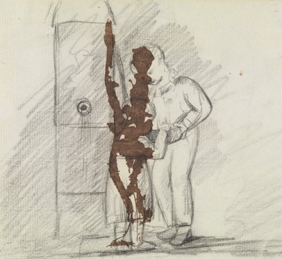 Studio di due figure in piedi insieme da Benjamin Robert Haydon