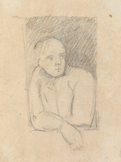 Studio di una figura che si sporge da una finestra da Benjamin Robert Haydon