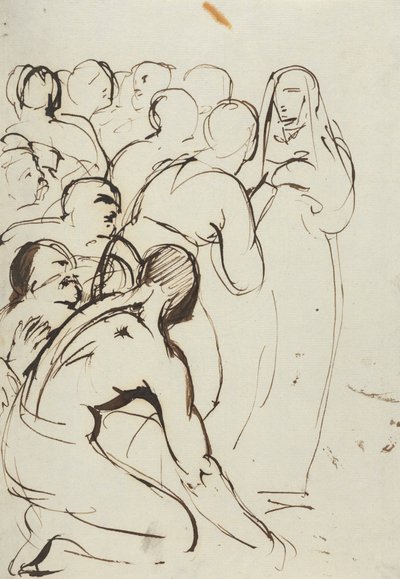 Studio di un Gruppo di Figure, Inginocchiate e in Piedi da Benjamin Robert Haydon