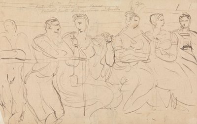 Studio di un gruppo di persone che parlano da Benjamin Robert Haydon