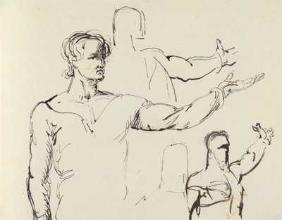 Studio di un uomo con braccio teso da Benjamin Robert Haydon