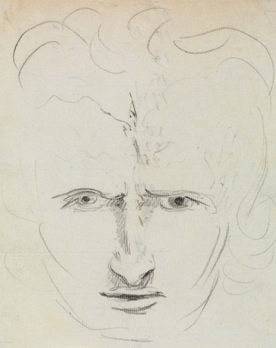 Studio del volto espressivo di un uomo da Benjamin Robert Haydon
