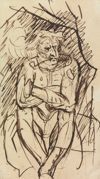 Studio di un uomo seduto che fuma una pipa da Benjamin Robert Haydon